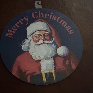 Source Unknown Festive Santa Wall Ornament